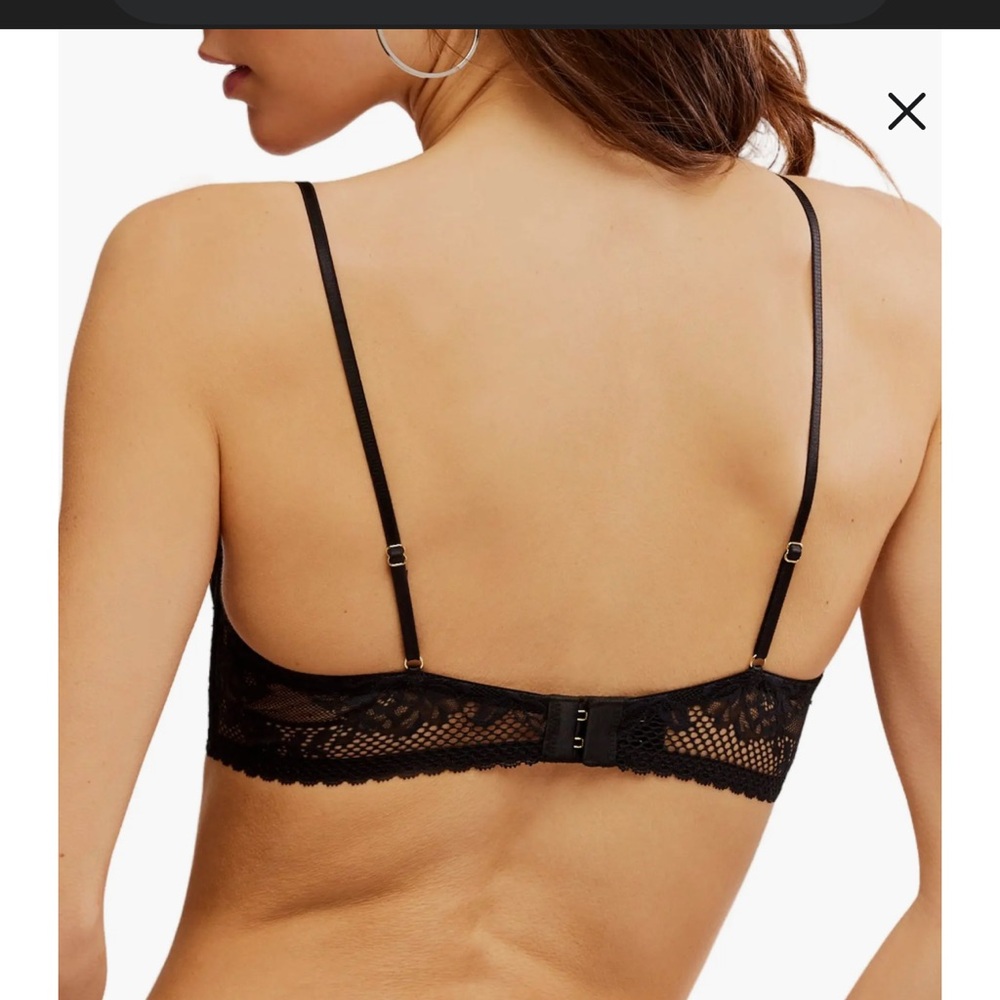 NWT Free People Intimately Lace Underwire Bra in Black - Picture 5 of 8